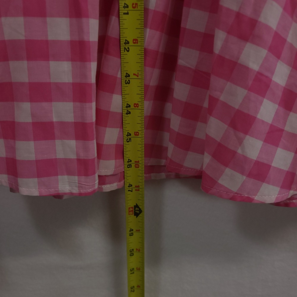 Talbots Gingham Flutter Sleeve Dress 16P Pink White Ruffle Tiered Midi NEW - Picture 7 of 13
